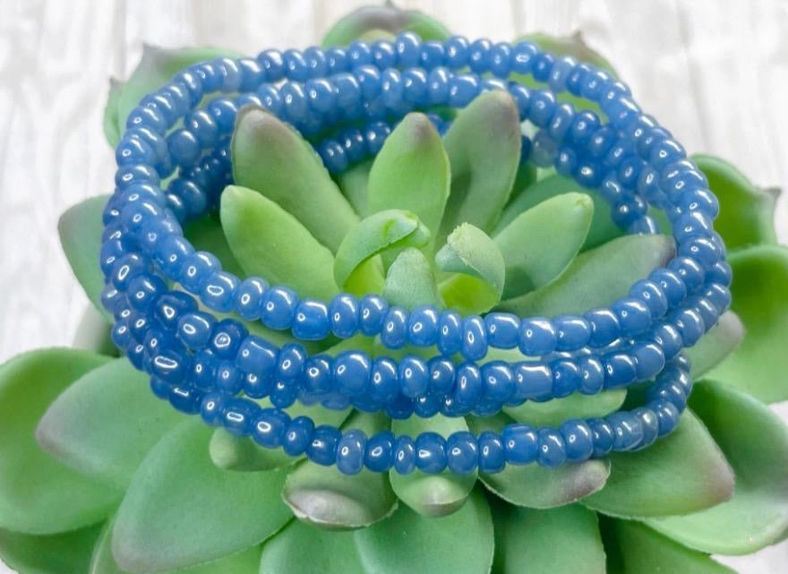 periwinkle blue shade stacked bracelets