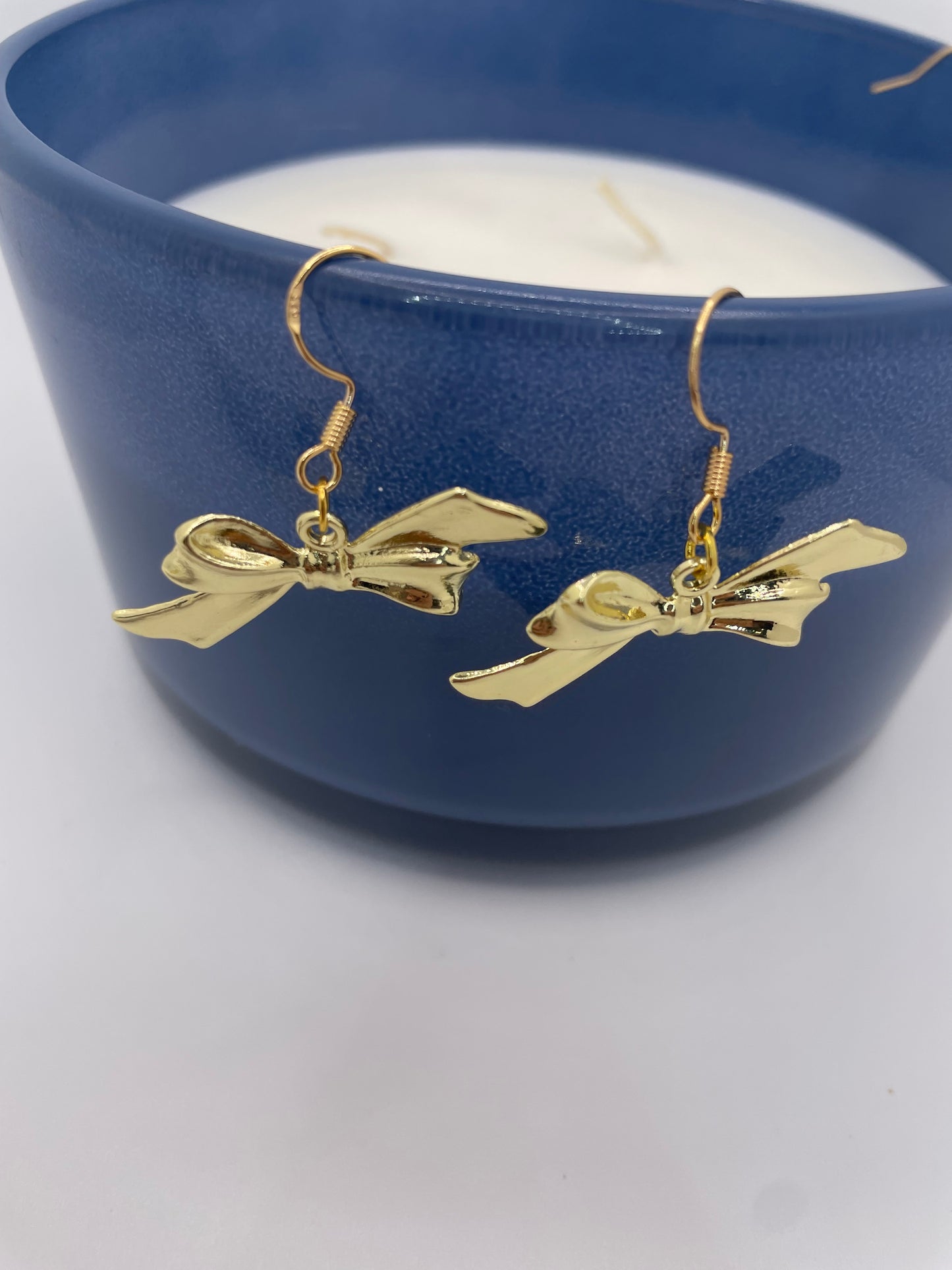 Bow earrings, gold bow jewelry