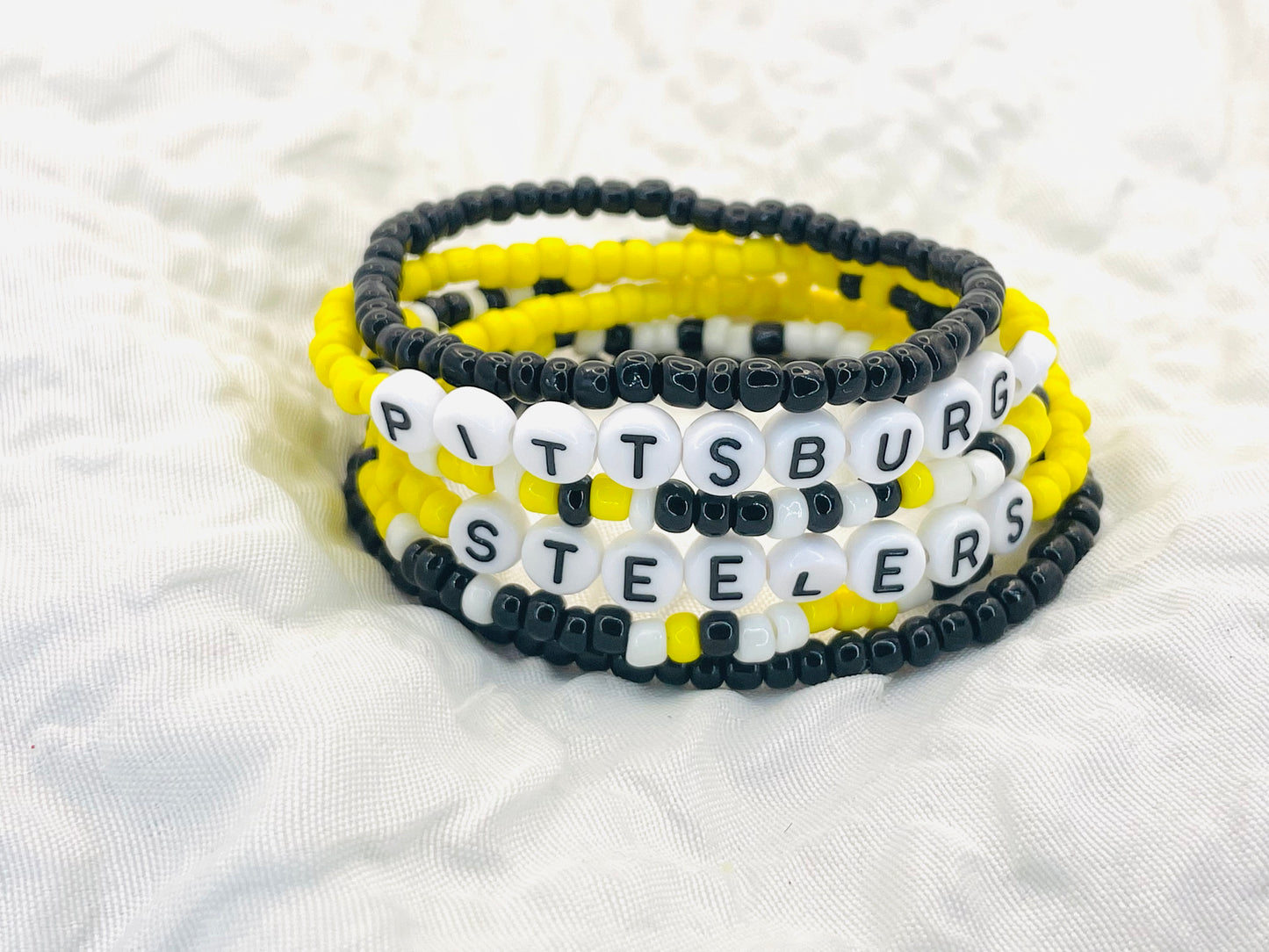 Steelers bracelet set, Pittsburgh Steelers bracelet gift