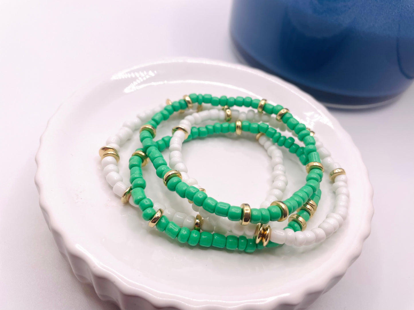 St. Patrick’s Day bracelet set Saint Patty’s bracelet spring bracelet green bracelets