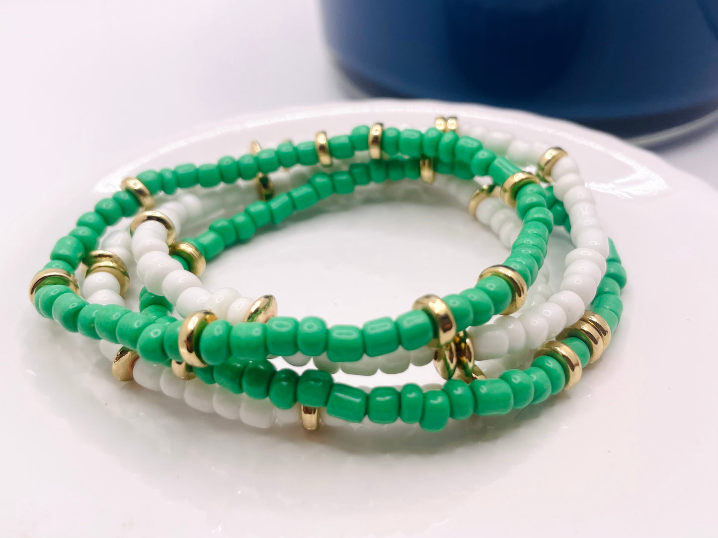 St. Patrick’s Day bracelet set Saint Patty’s bracelet spring bracelet green bracelets