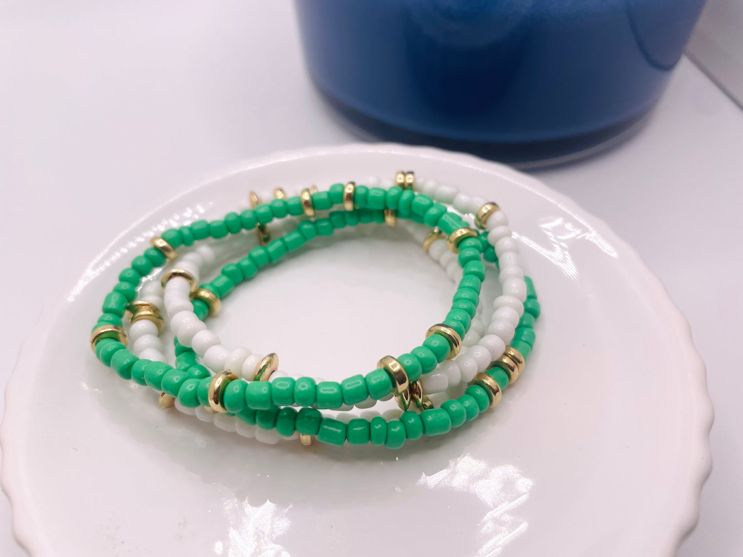 St. Patrick’s Day bracelet set Saint Patty’s bracelet spring bracelet green bracelets