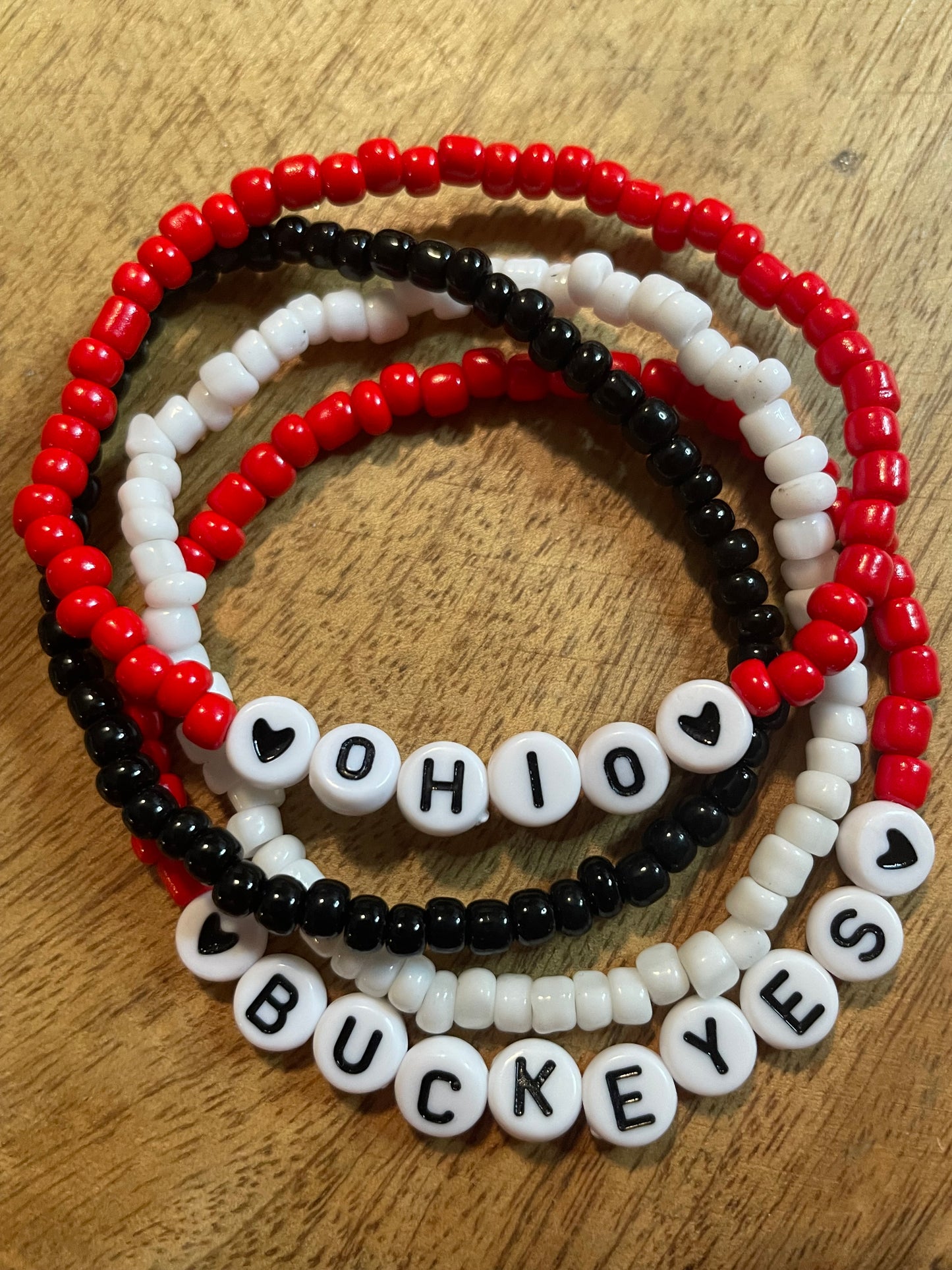 Ohio bracelet set Buckeyes bracelets