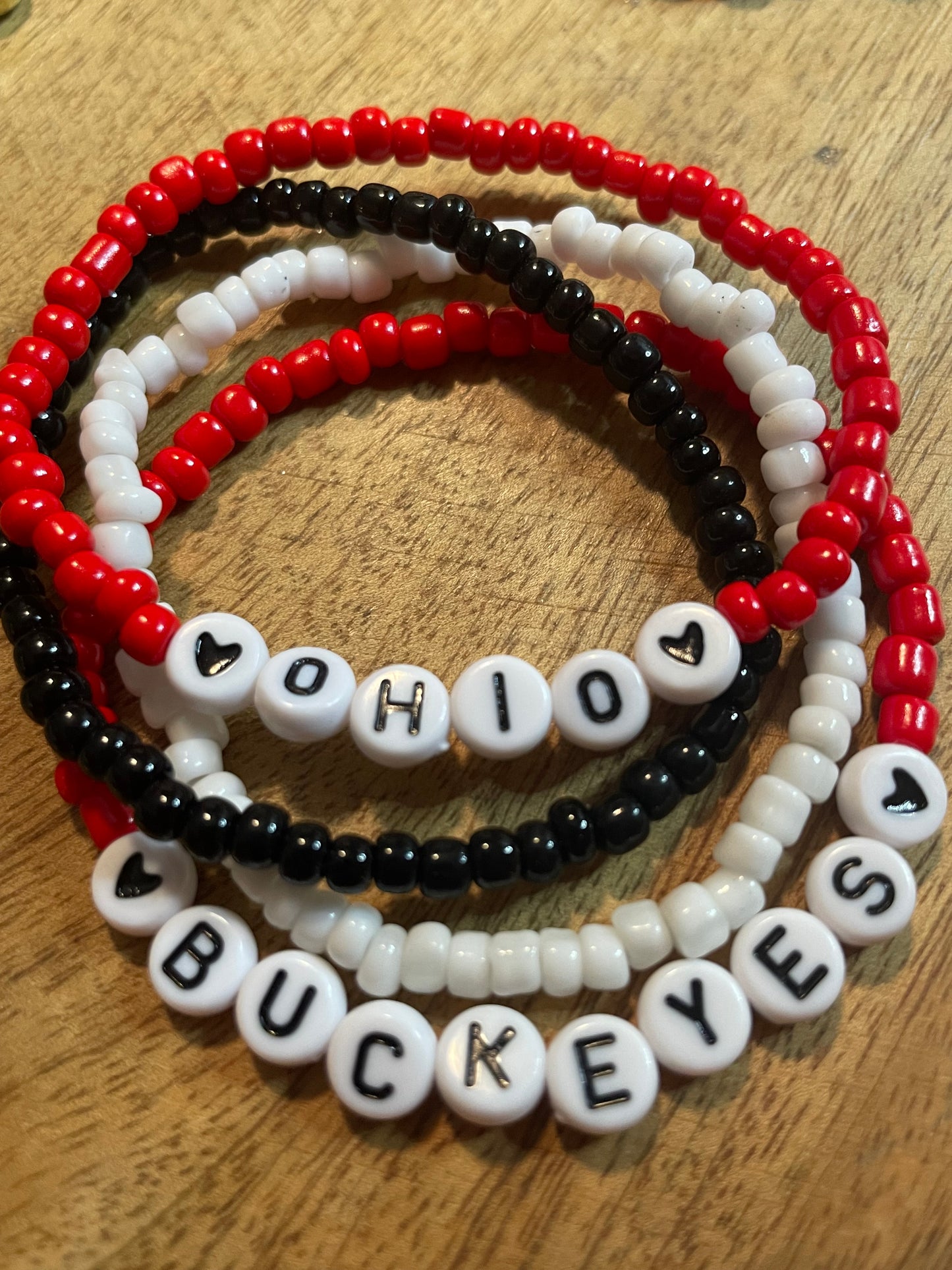Ohio bracelet set Buckeyes bracelets