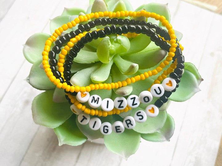 Mizzou bracelet set Missouri Tigers bracelets MSU