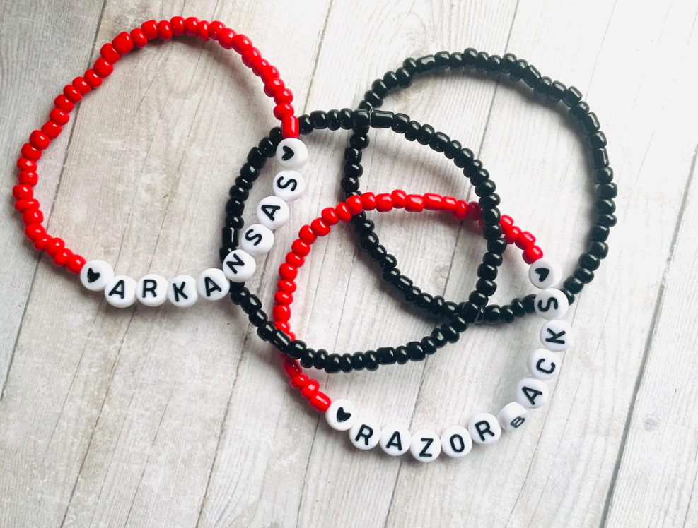 Arkansas Razorbacks bracelet set, Razorback Fans set