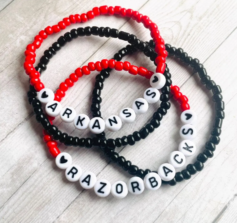 Arkansas Razorbacks bracelet set, Razorback Fans set