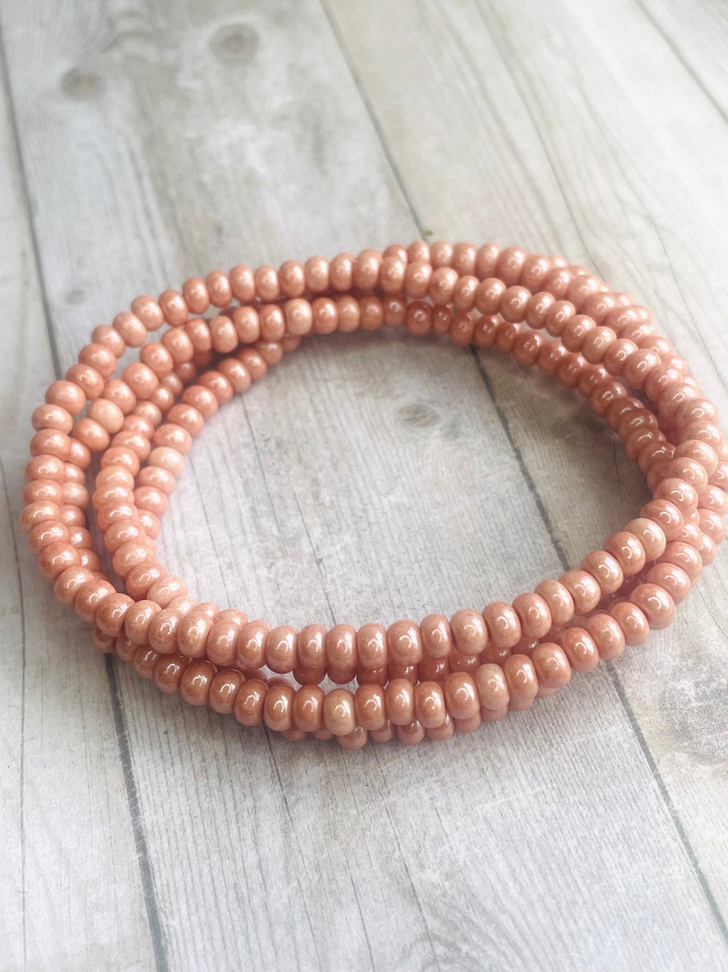 Blush pink bracelets pearly pink bracelets