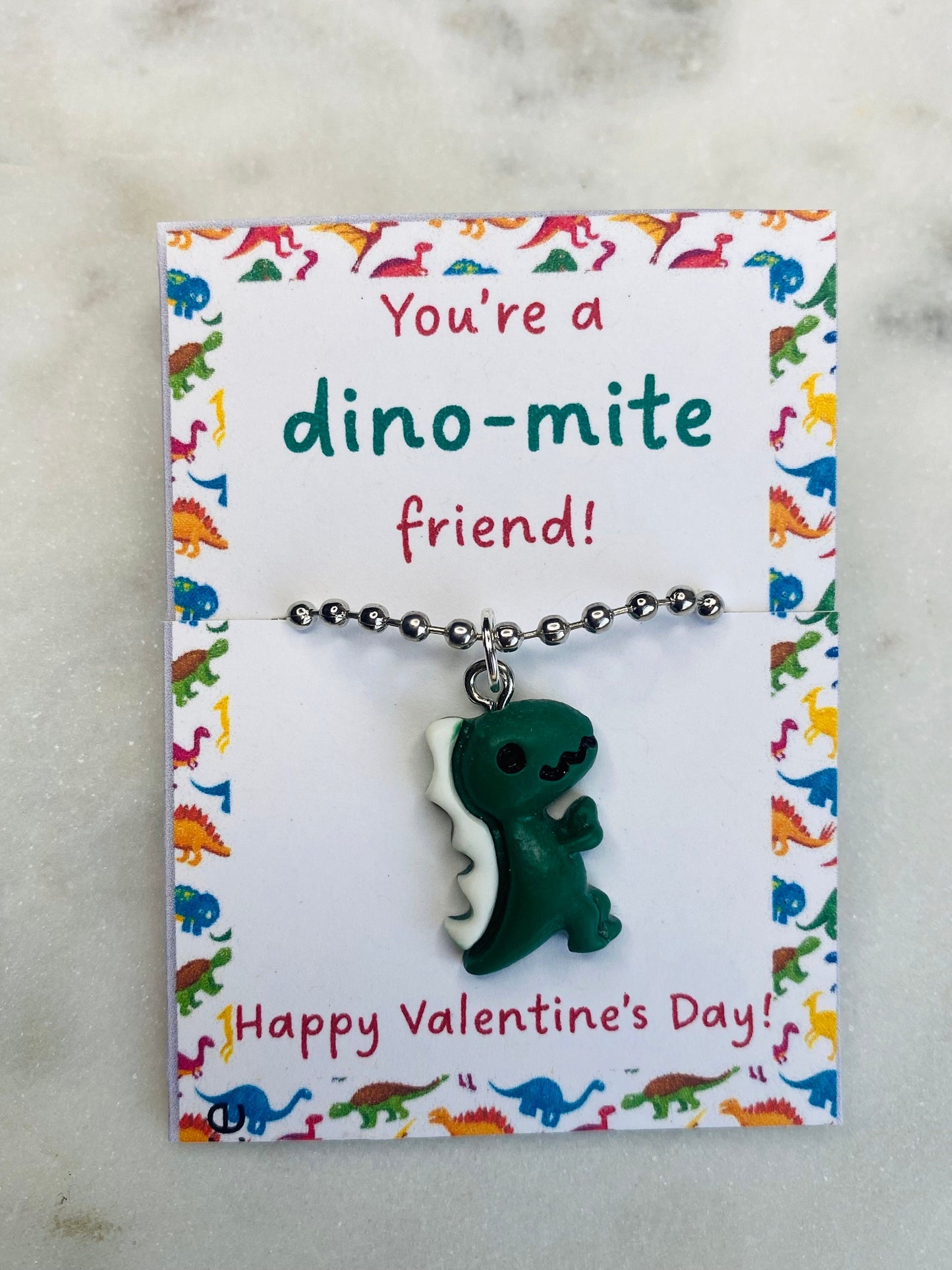 Dinosaur necklace, kids dinosaur necklace, party favor for kids
