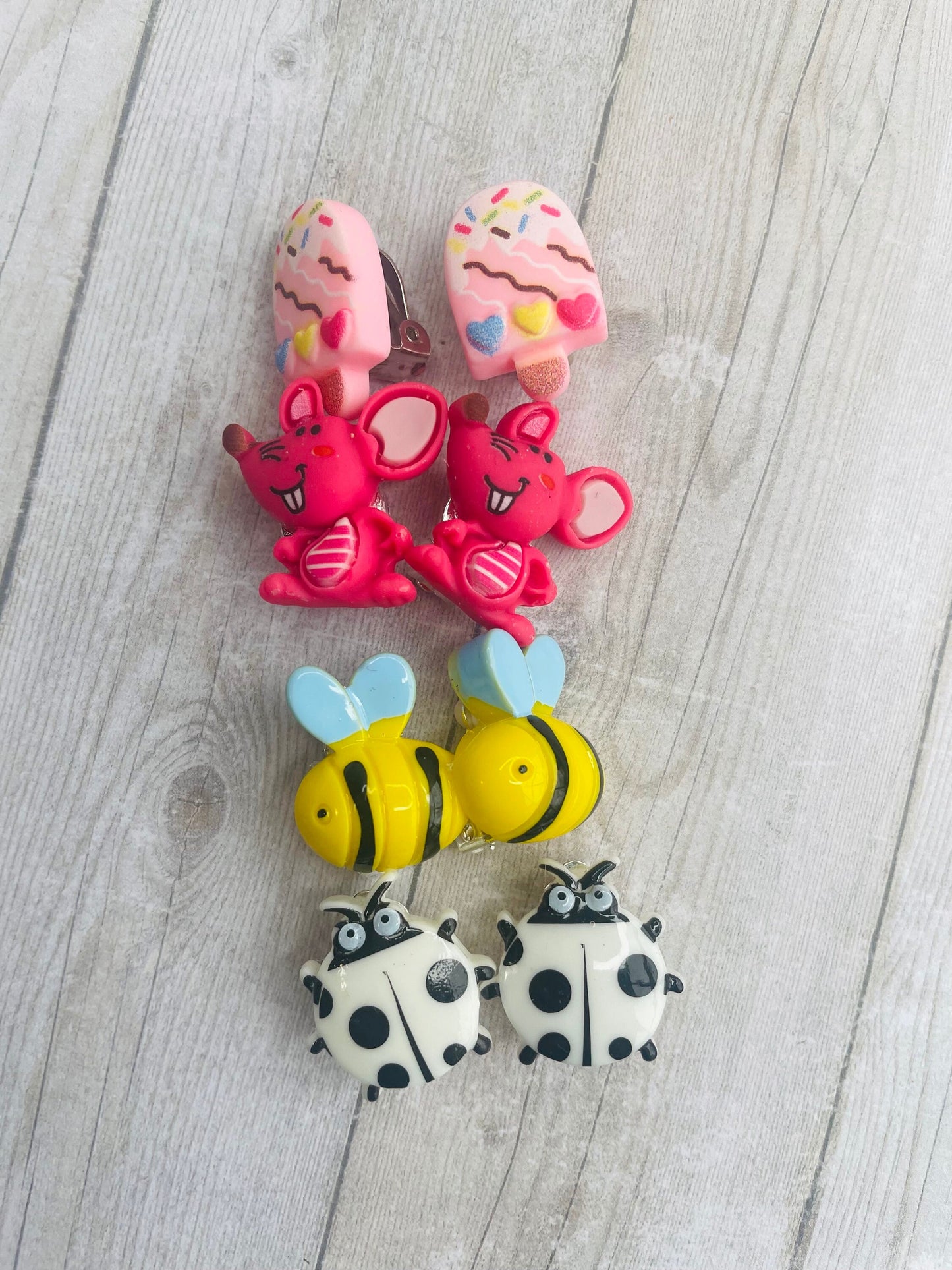 Clip on earrings for kids- 10 pack