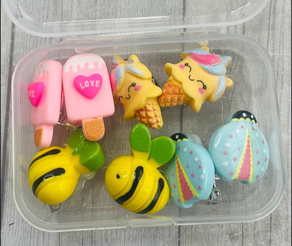Clip on earrings for kids- 10 pack