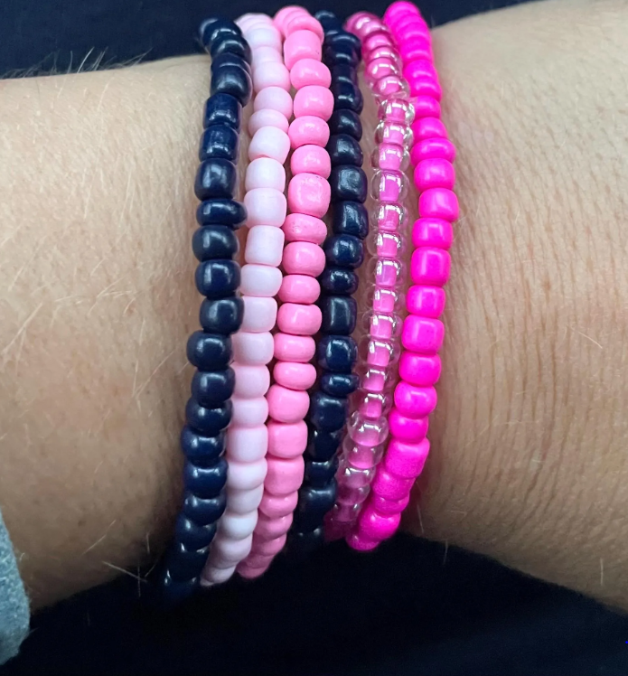 Navy and pink bracelets hot pink bracelets navy blue bracelets