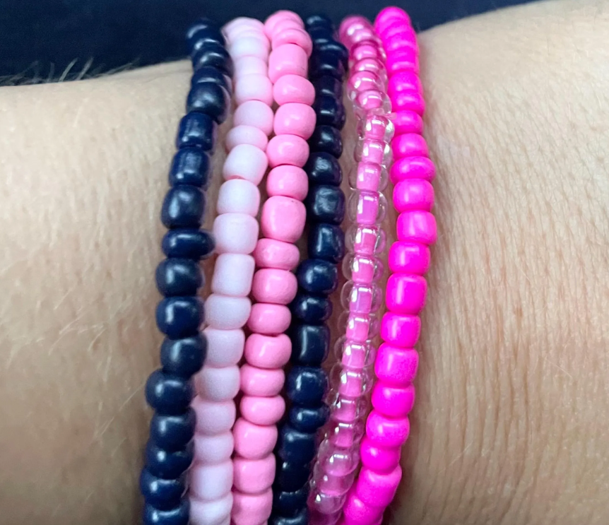 Navy and pink bracelets hot pink bracelets navy blue bracelets