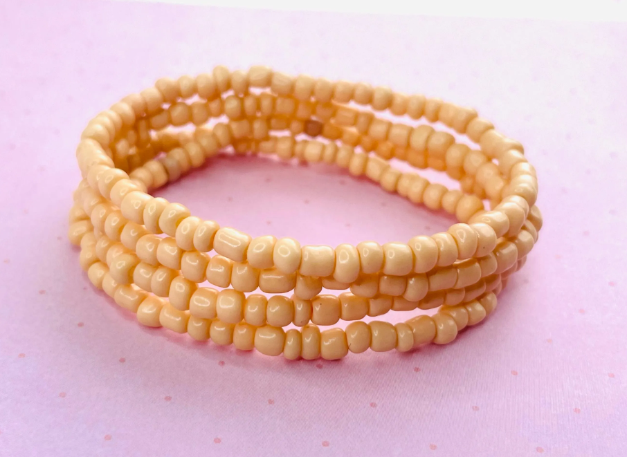 Peach bracelet stack