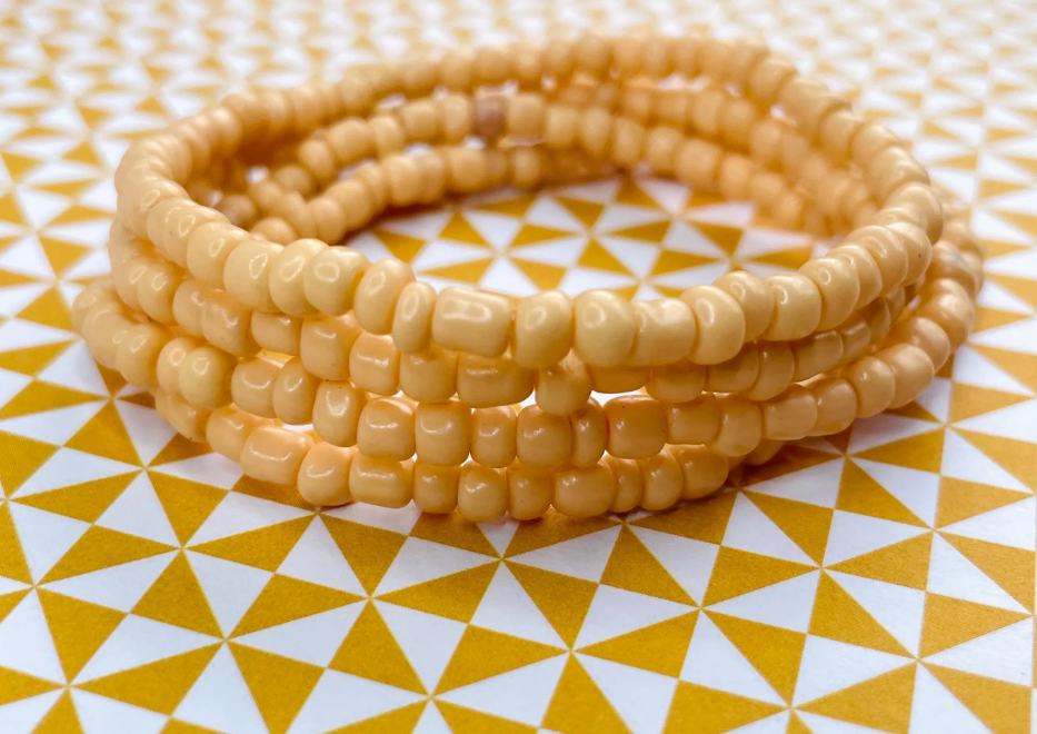 Peach bracelet stack