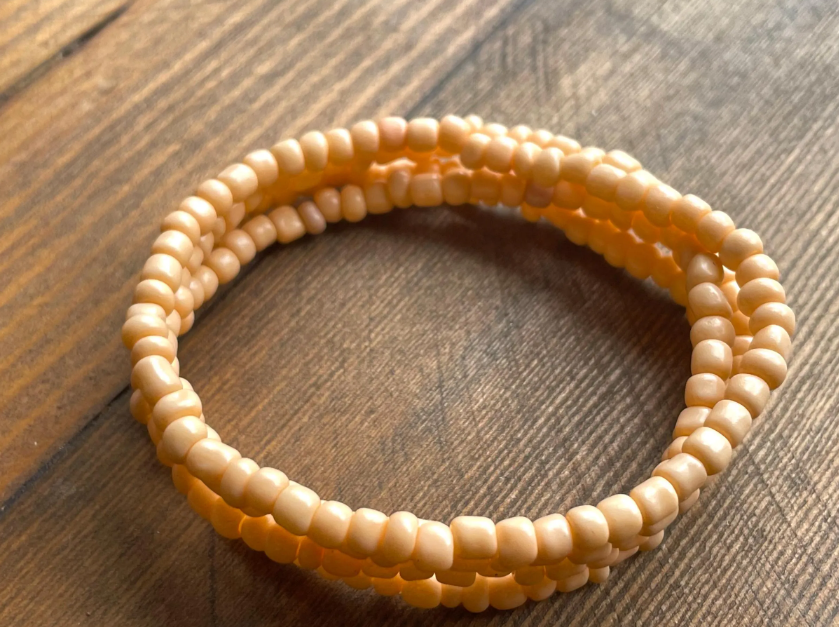 Peach bracelet stack