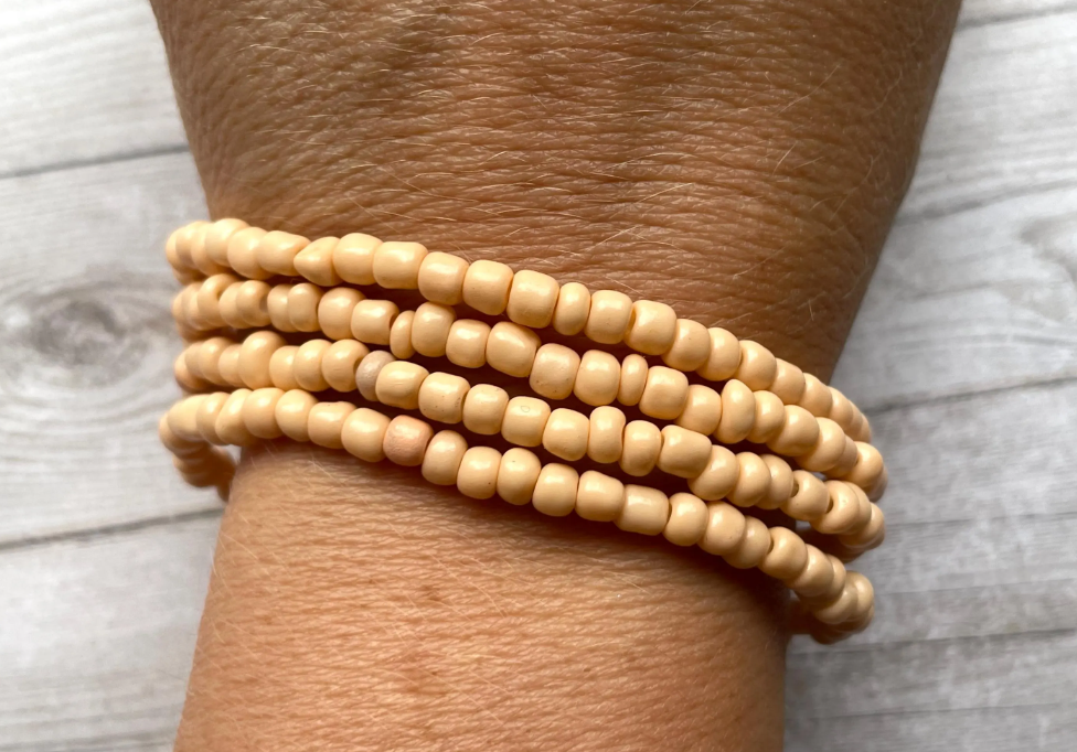 Peach bracelet stack
