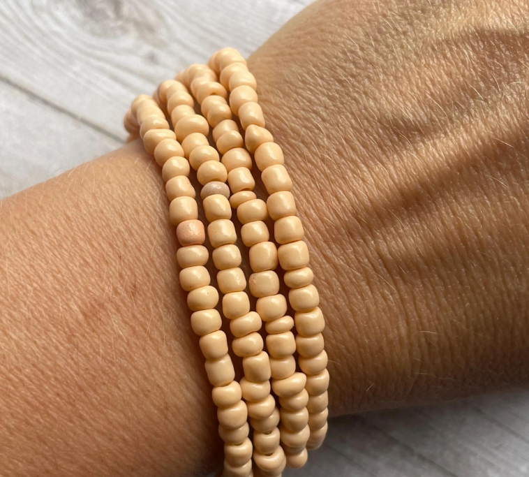 Peach bracelet stack