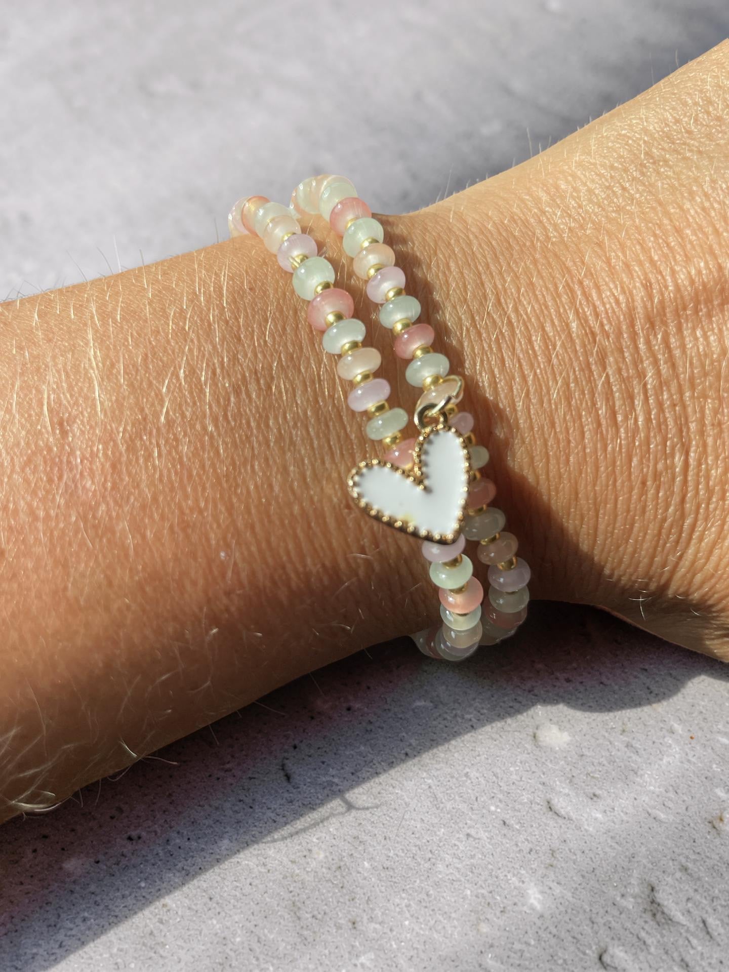Summer Bracelet, pastel abacus gemstone bracelet