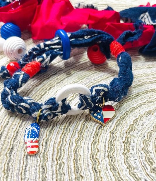 Bandana wrap charm bracelet
