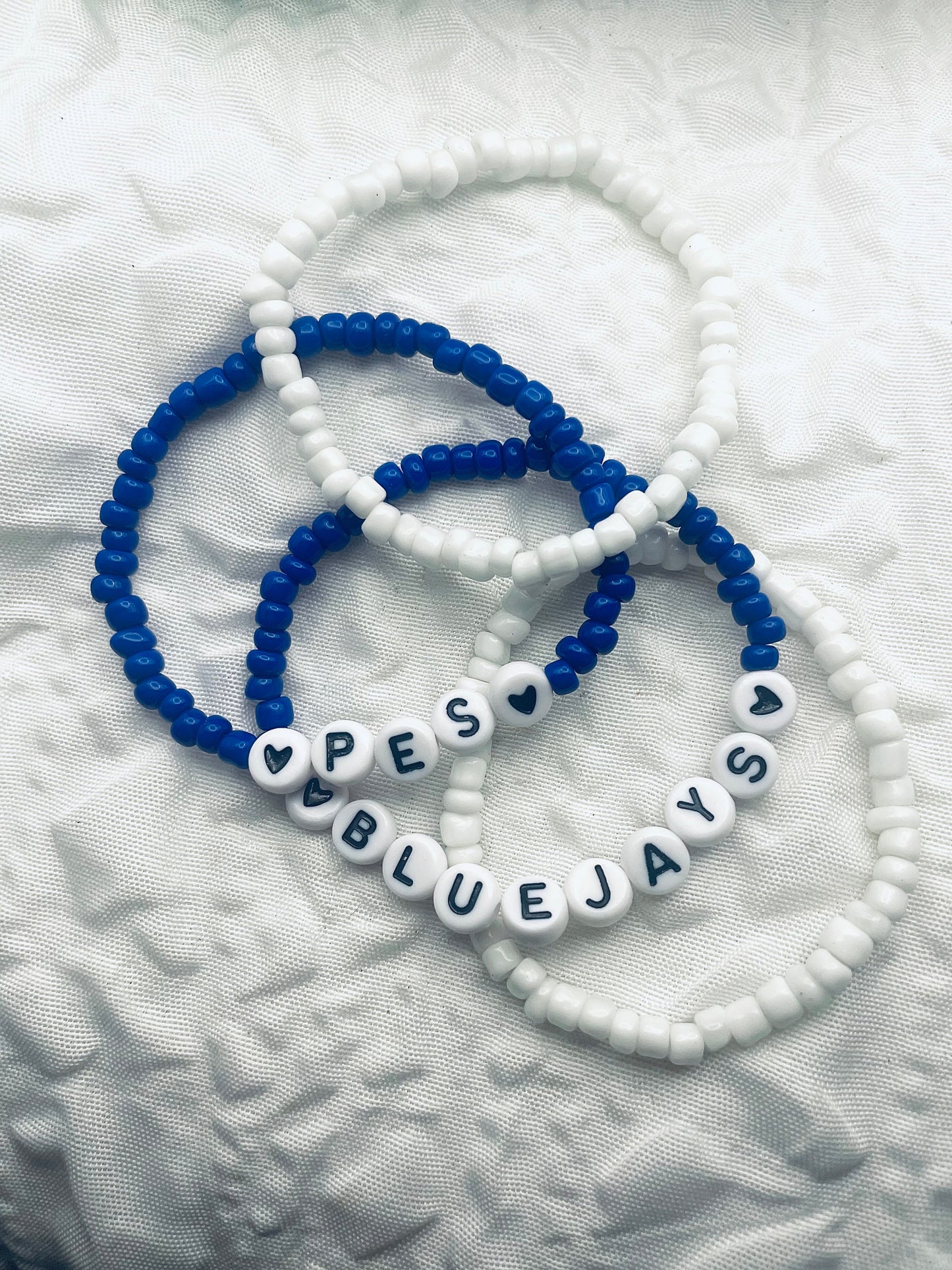 Warriors bracelet set, custom team bracelet set, custom mascot bracelet set