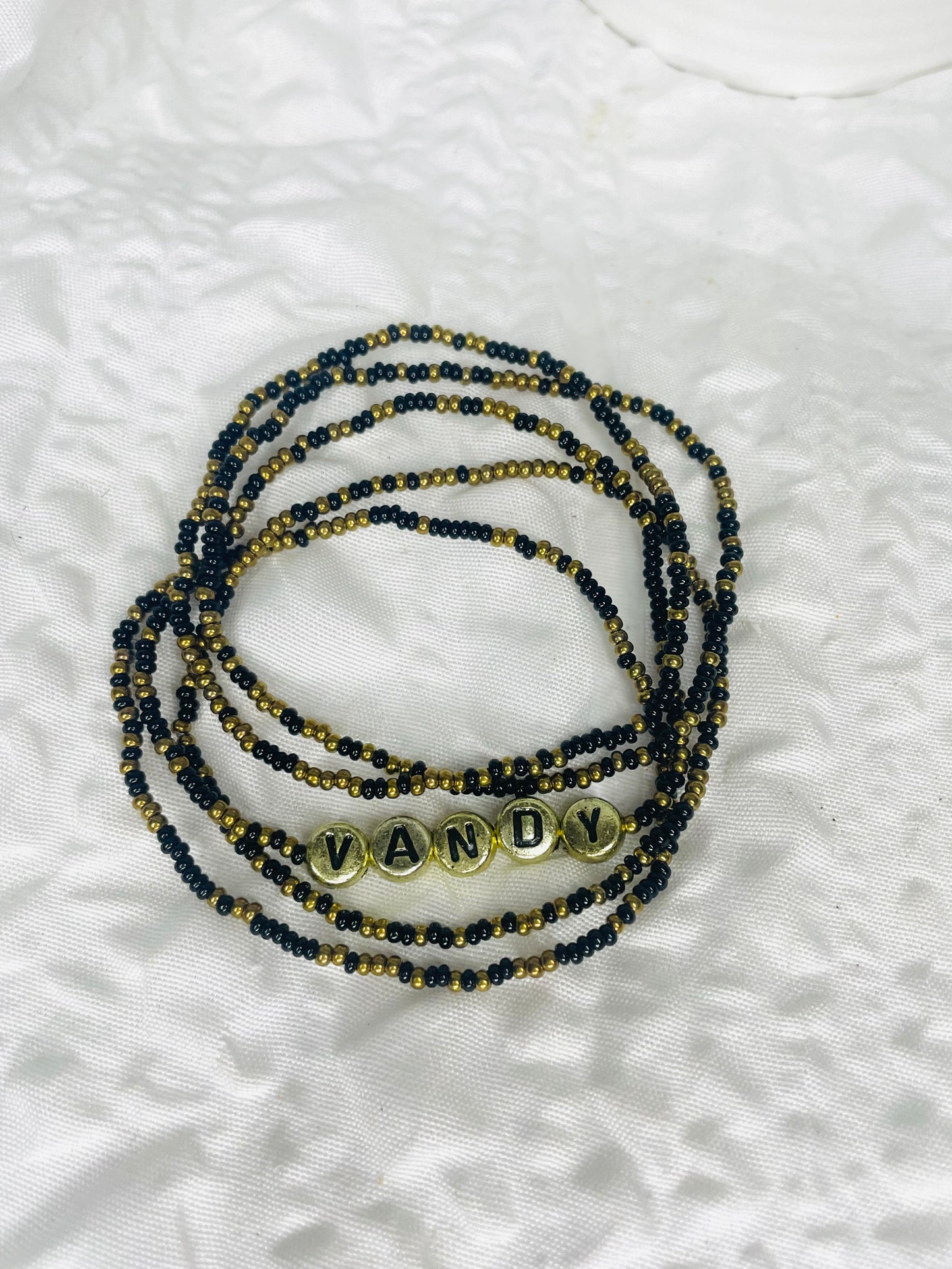 Vanderbilt bracelet set, black and gold bracelet set