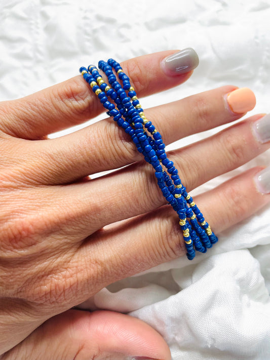 Indigo and Gold Bracelet stack