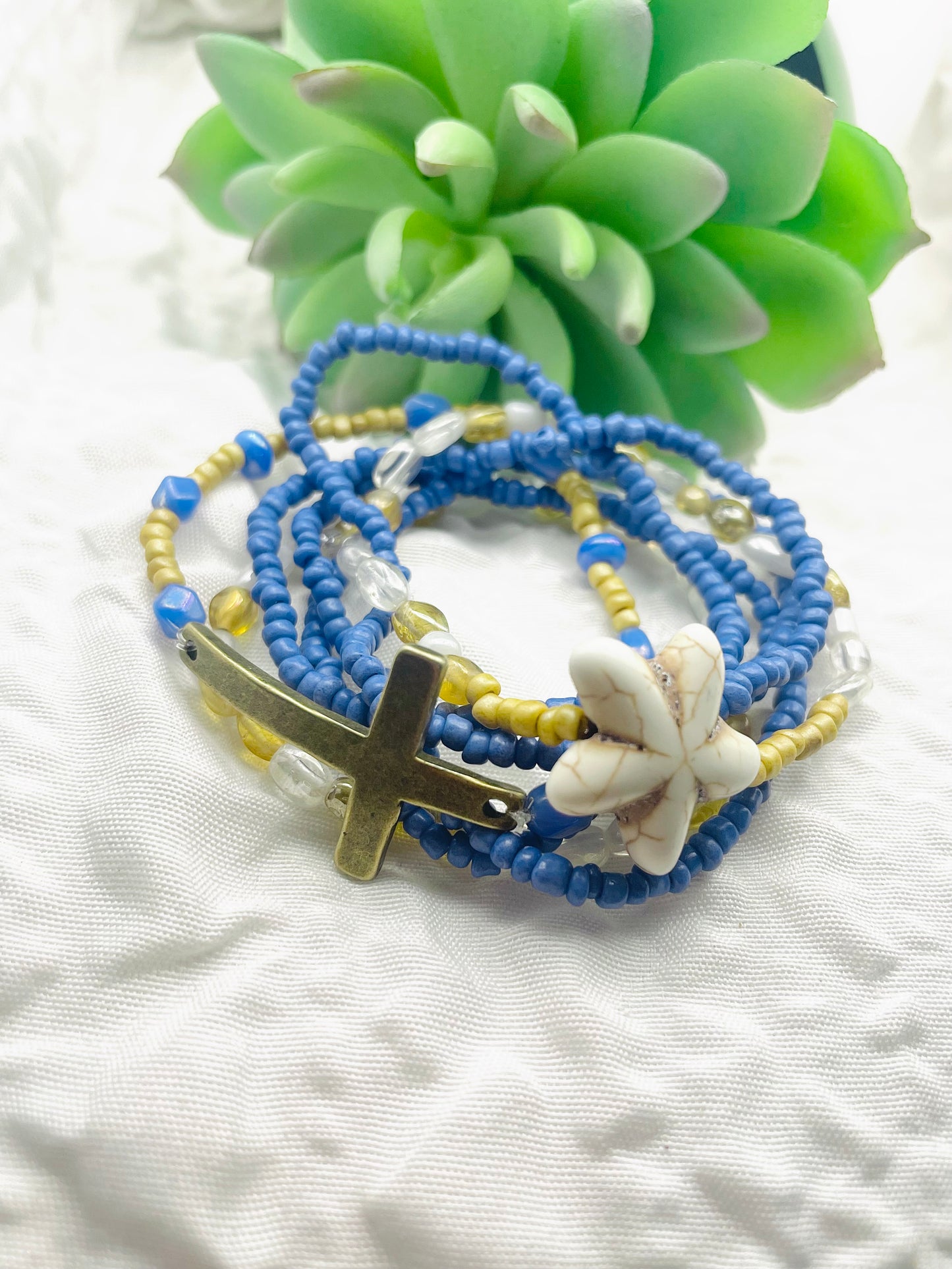 Summer beach bracelets, cross bracelet, starfish bracelet