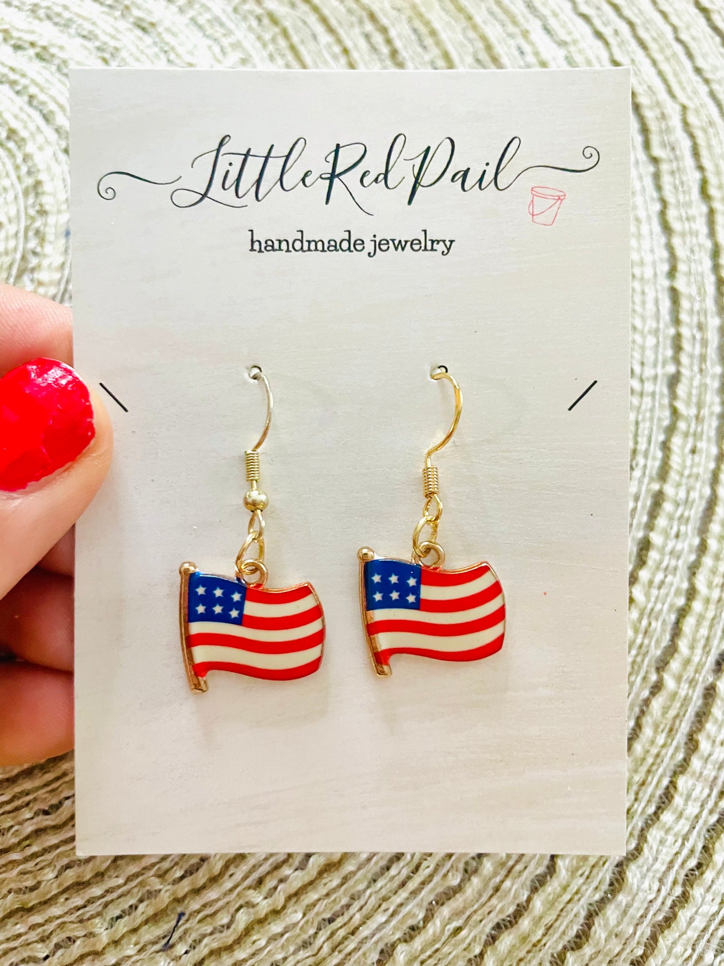 Flag earrings, patriotic earrings, 4th of July earrings