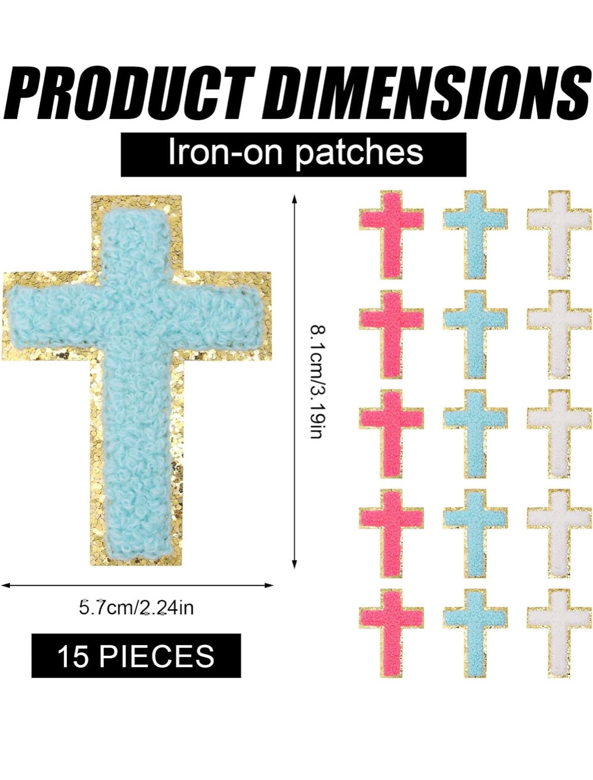 Iron on cross patches
