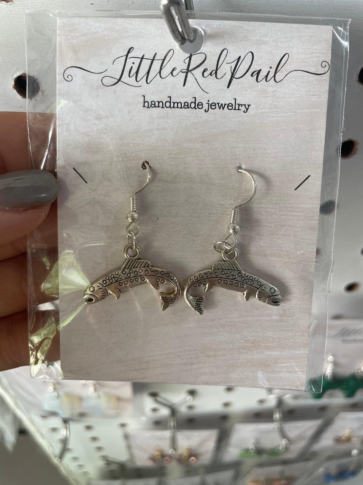 Bass fishing earrings, sterling silver bass earrings