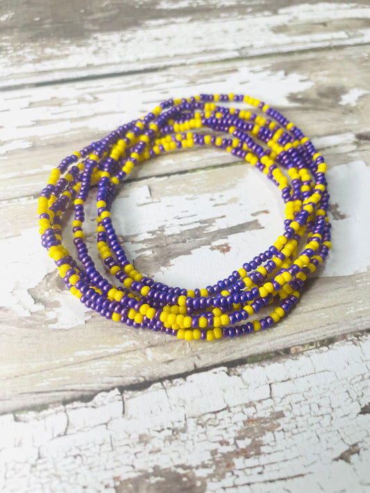 LSU tiny bracelet set, LSU Tigers gift