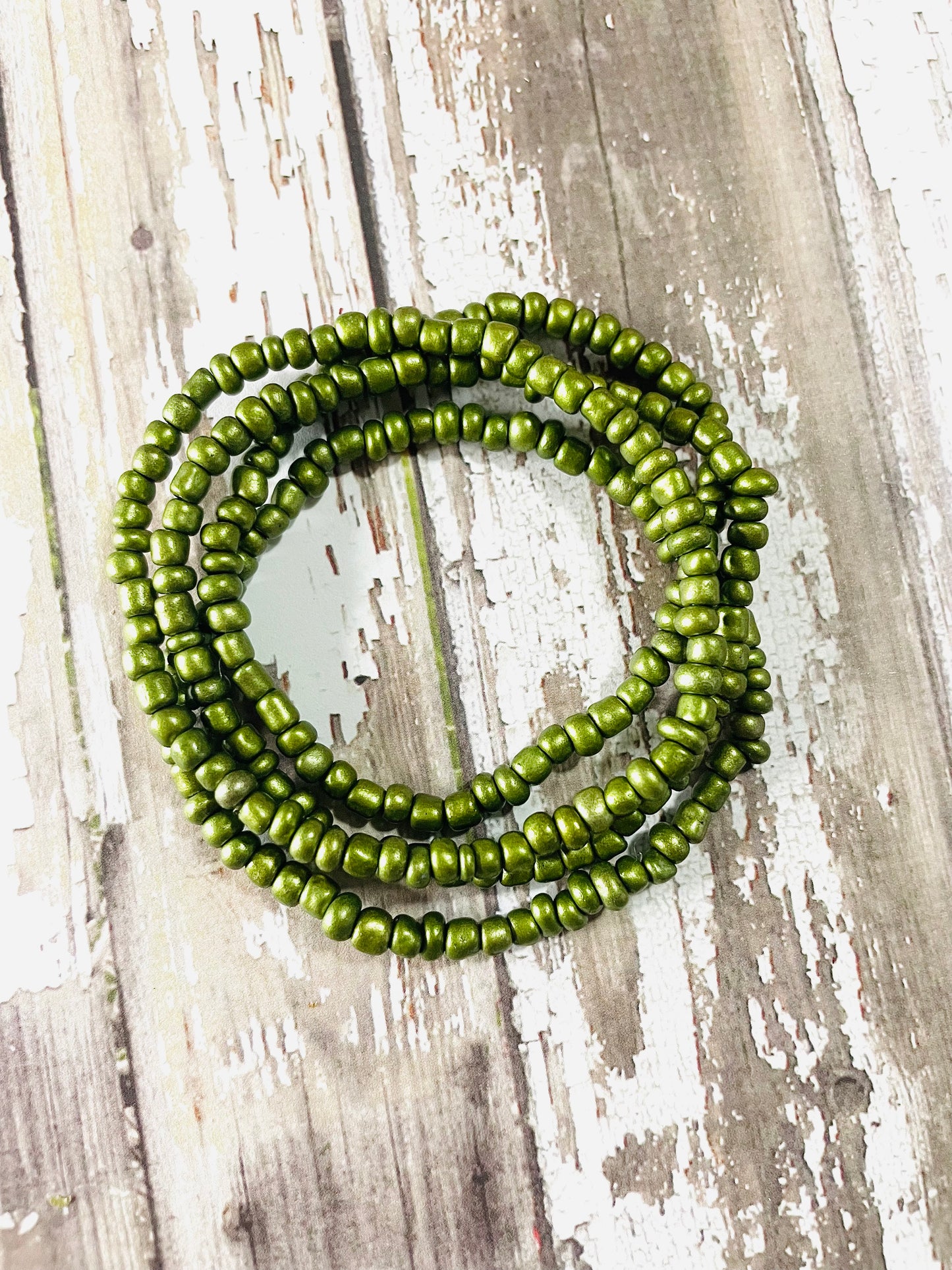 Fall olive green shade bracelet stack