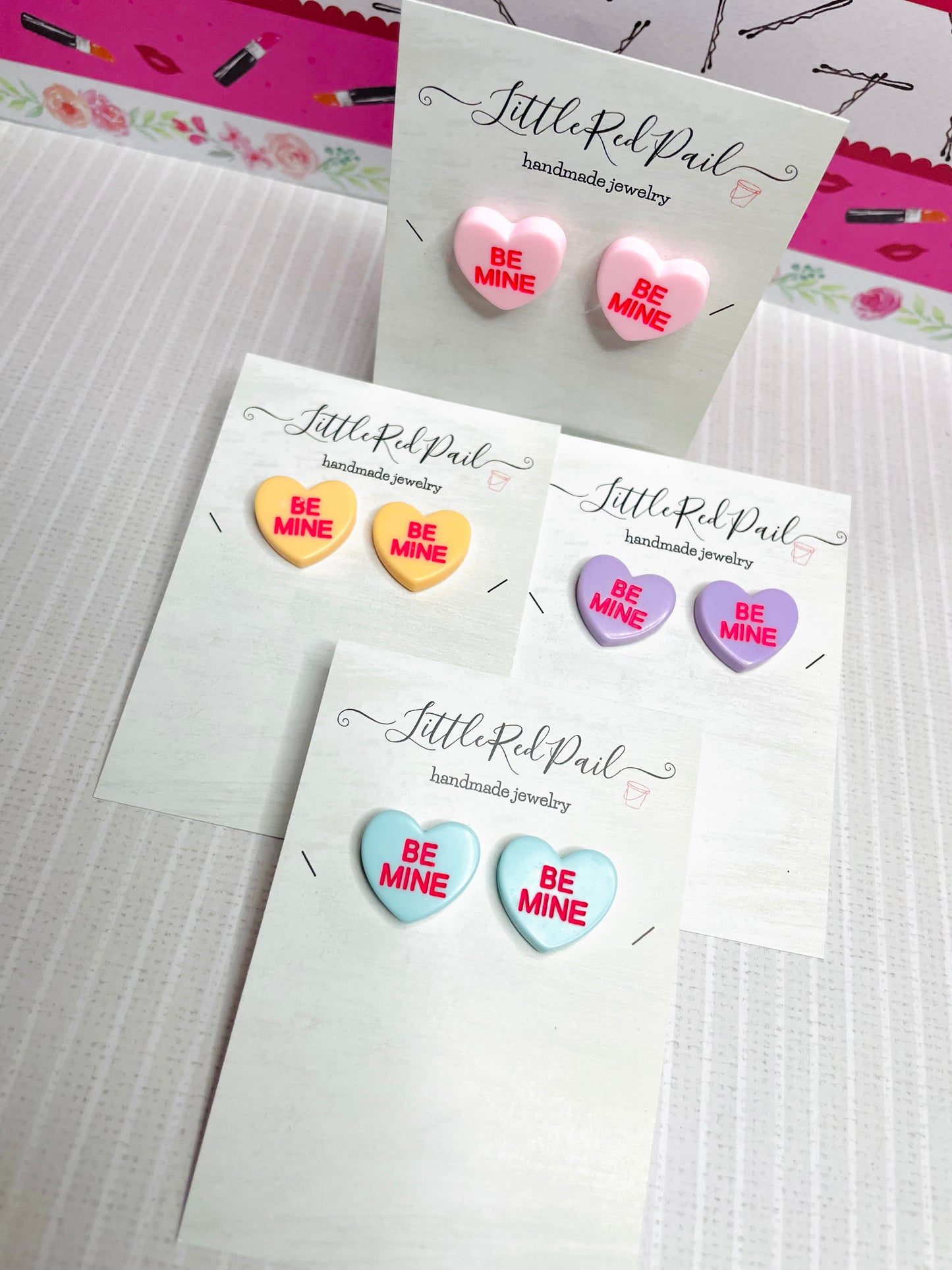 Valentine heart candy earrings