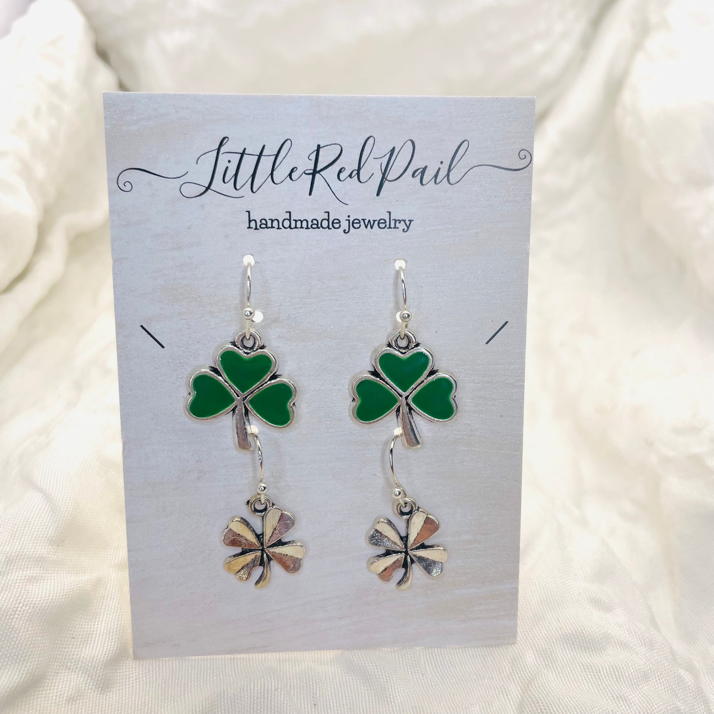 Shamrock earrings, St. Patrick’s Day earrings, 4 Lear clover earrings