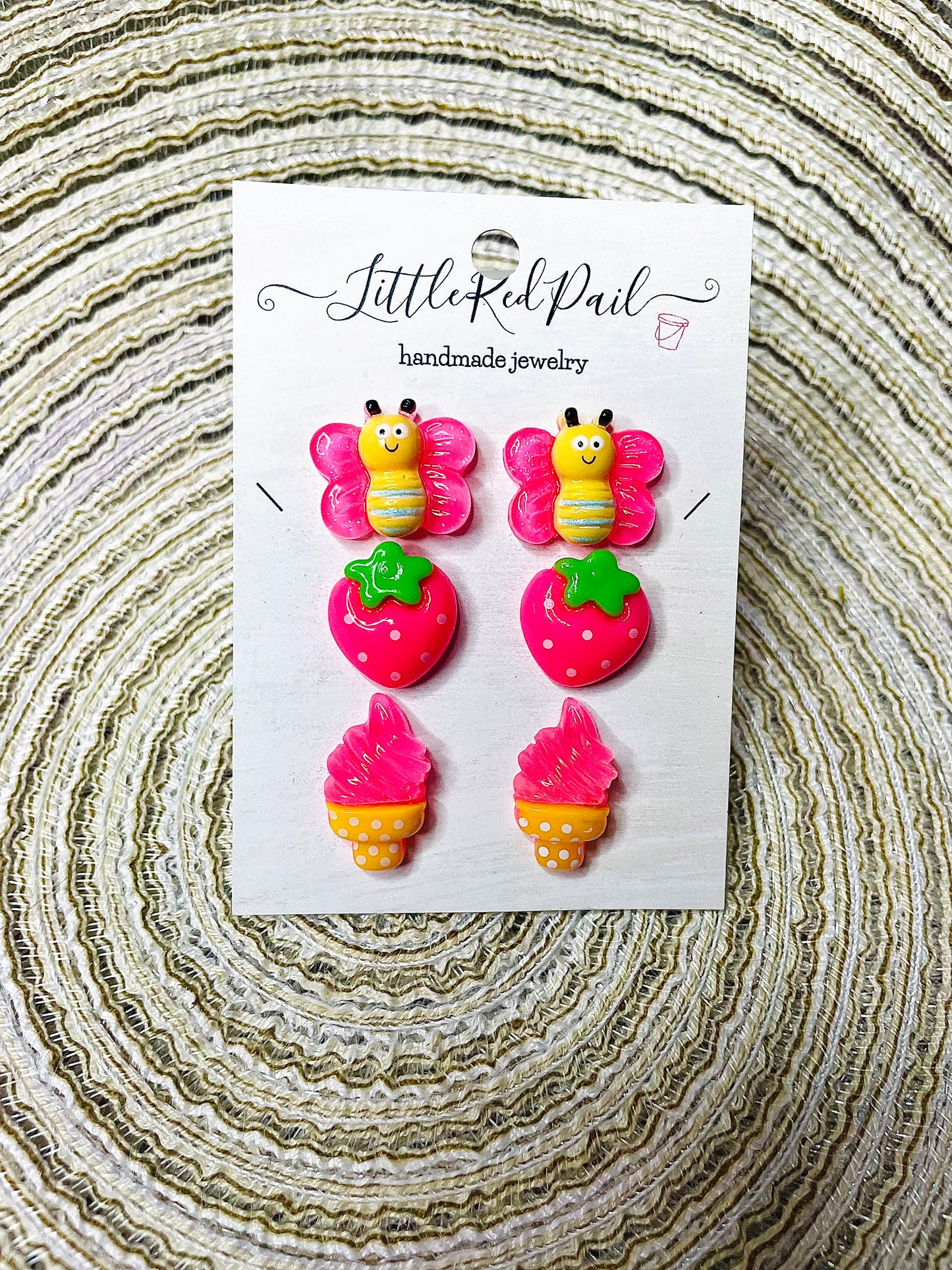 Fun summer stud earrings, hypoallergenic earrings for girls and women
