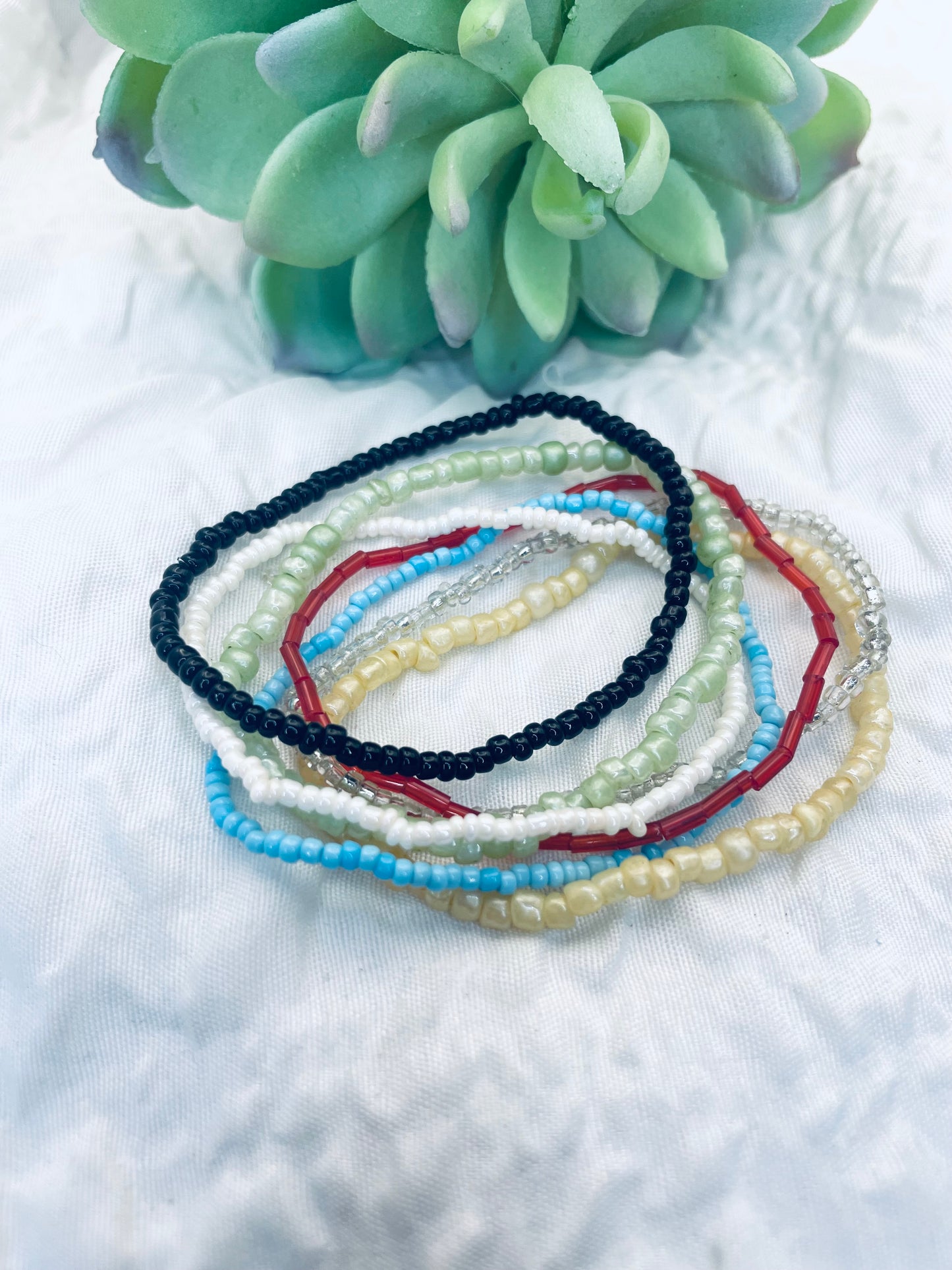 Salvation bracelet, beaded stacked bracelets