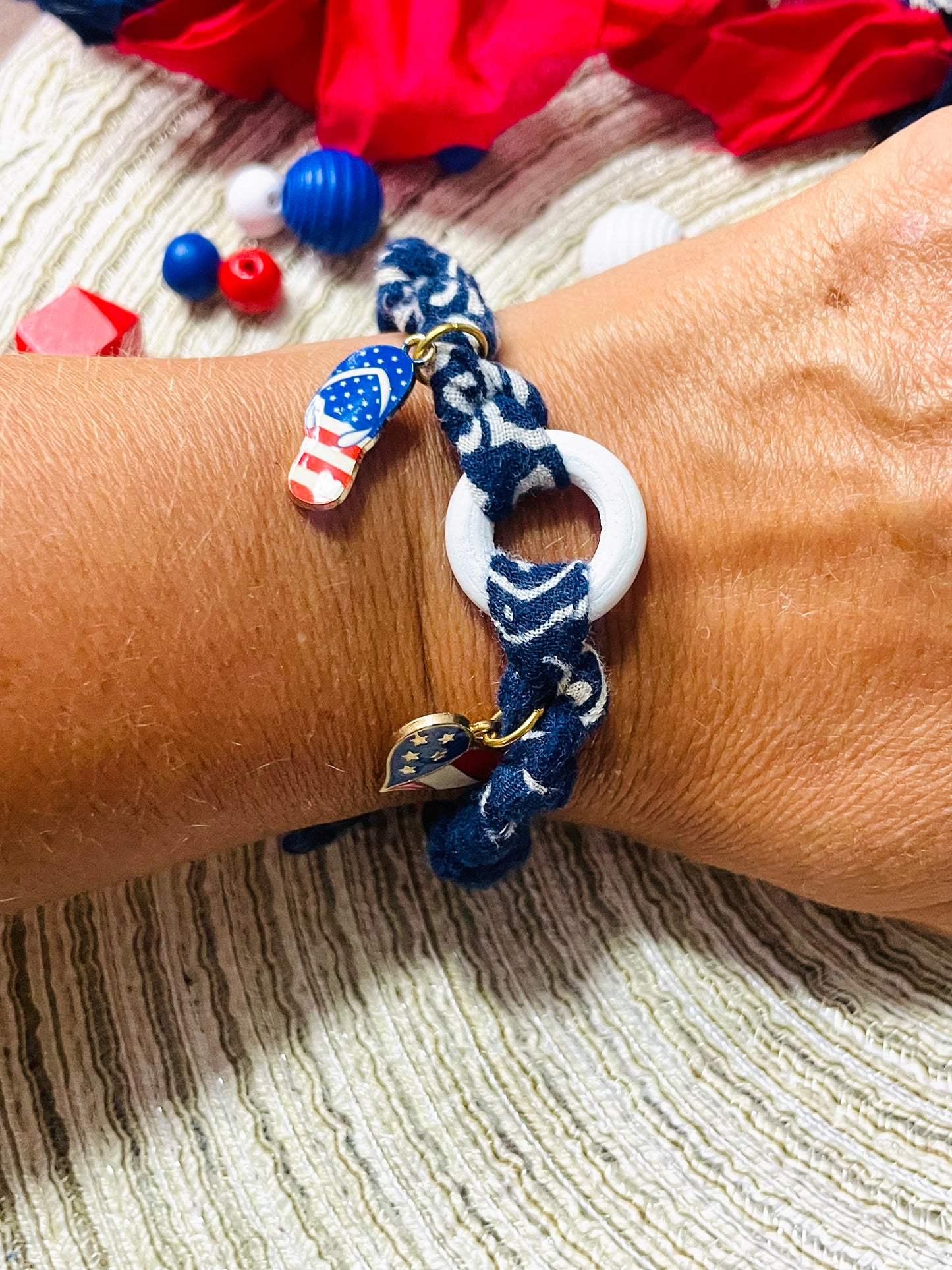 Bandana wrap charm bracelet