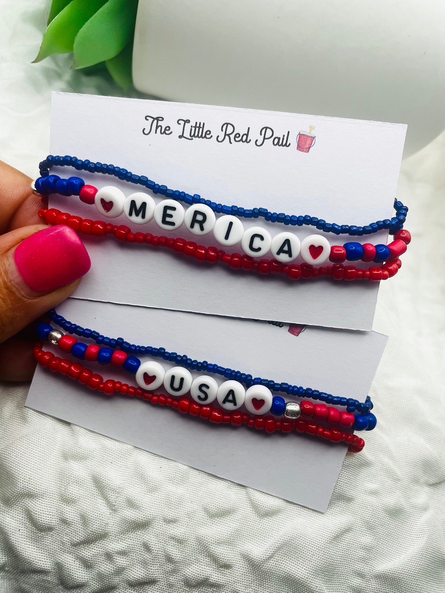 Patriotic bracelets, USA bracelets, Merica