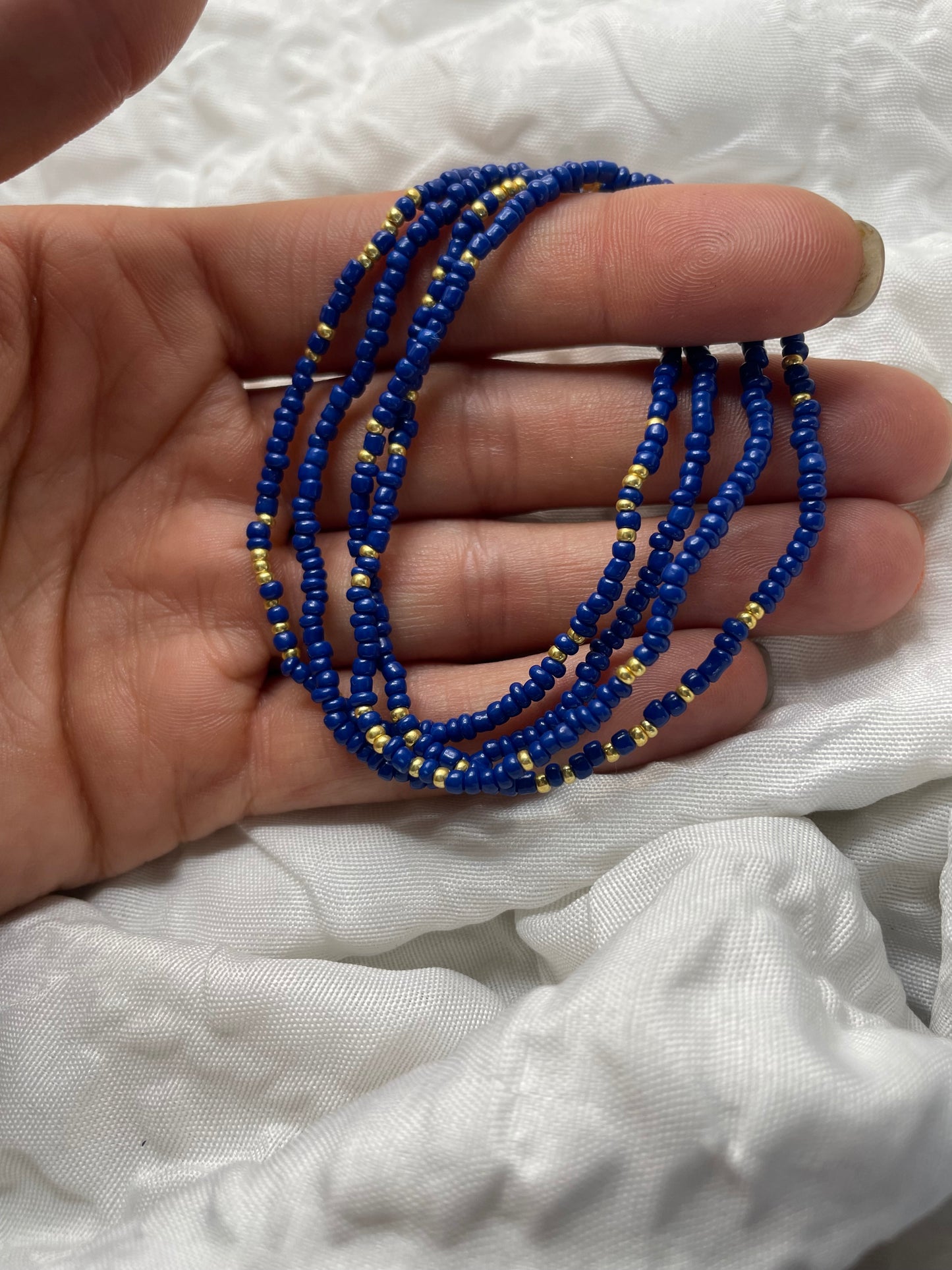 Indigo and Gold Bracelet stack
