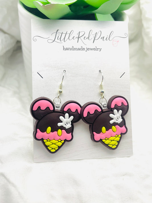 Mouse ears earrings, ice cream earrings, summer earrings