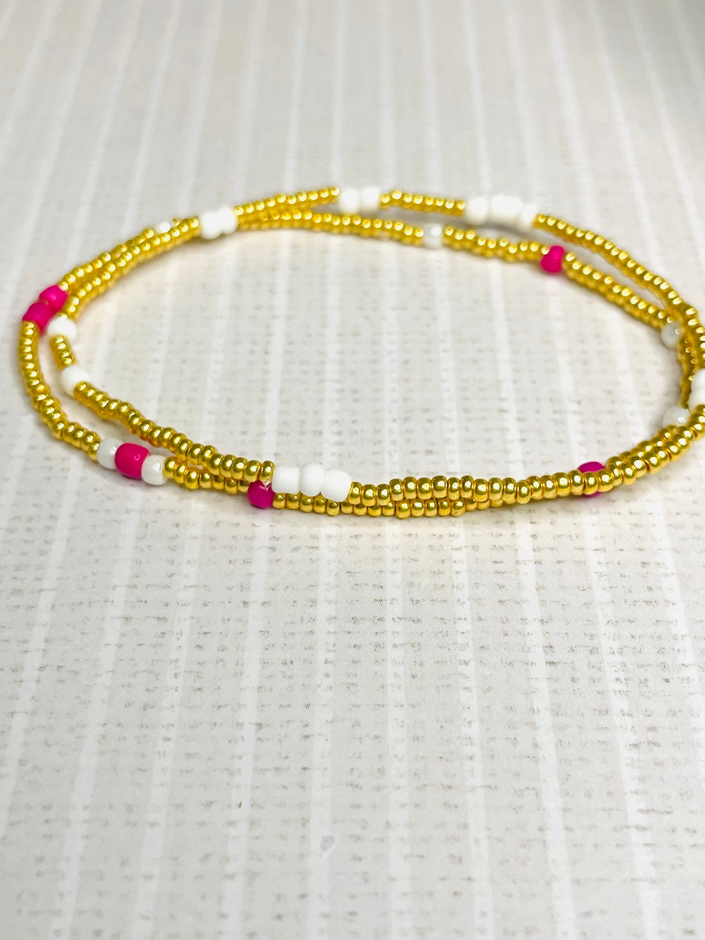 Gold and white bracelet, minimalist bracelet