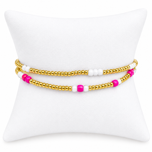 Gold and white bracelet, minimalist bracelet
