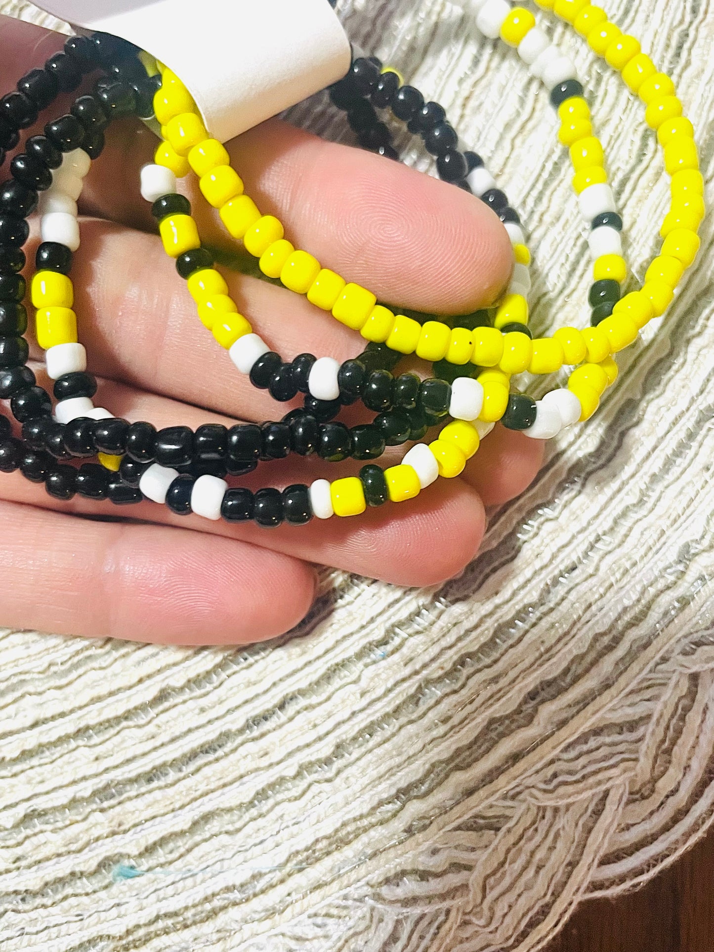 Game Day Bracelet Set- Yellow and Black- Customizable