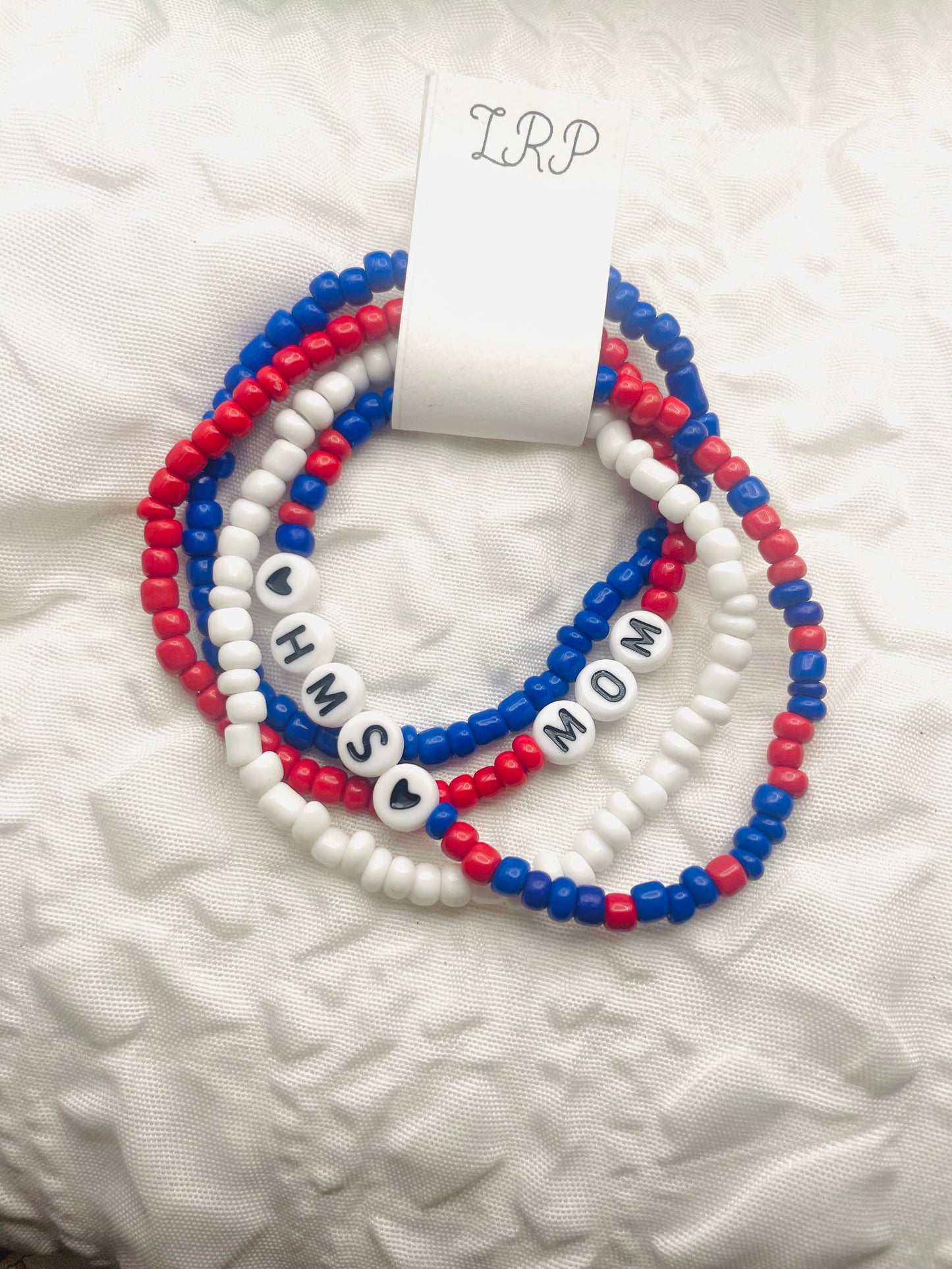 Warriors bracelet set, custom team bracelet set, custom mascot bracelet set