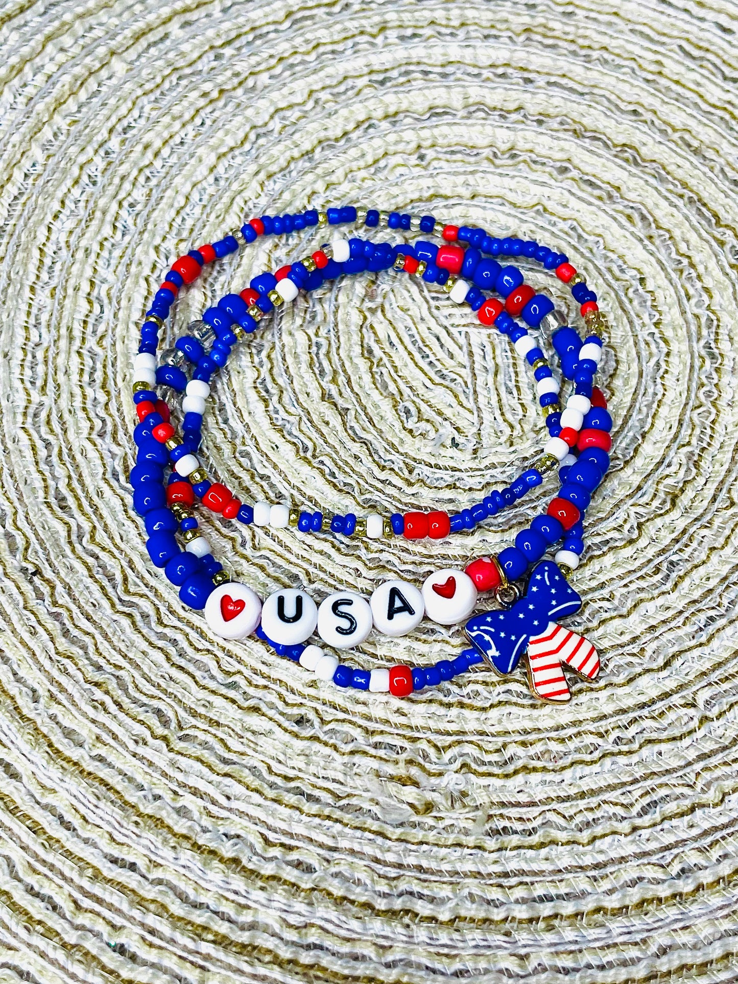 USA bracelets Red White and Blue dainty Bracelets Patriotic Bracelets
