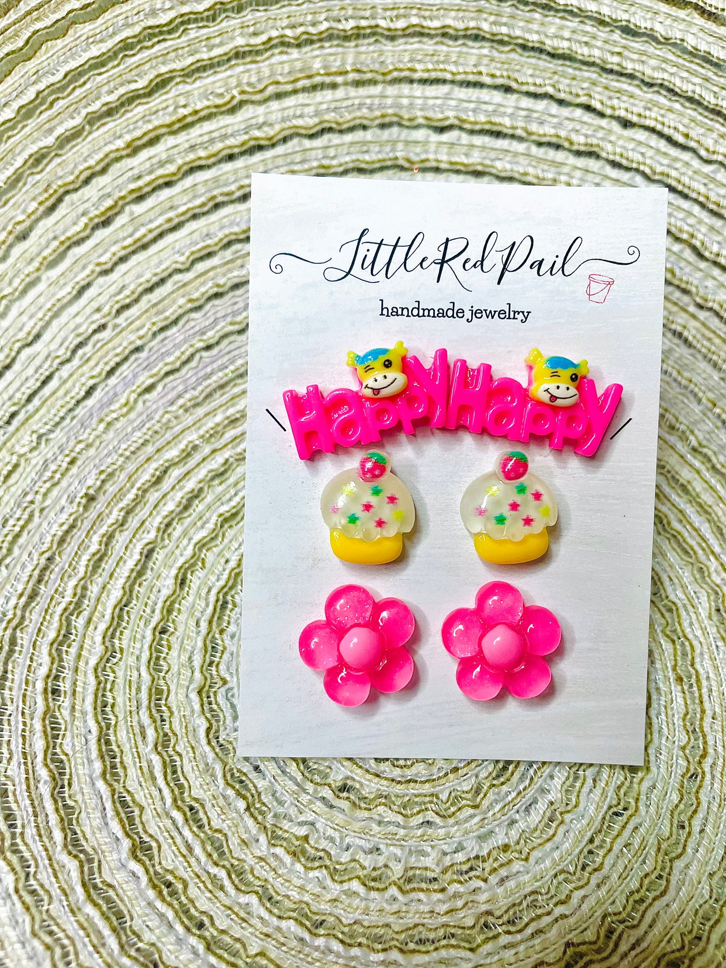Fun summer stud earrings, hypoallergenic earrings for girls and women