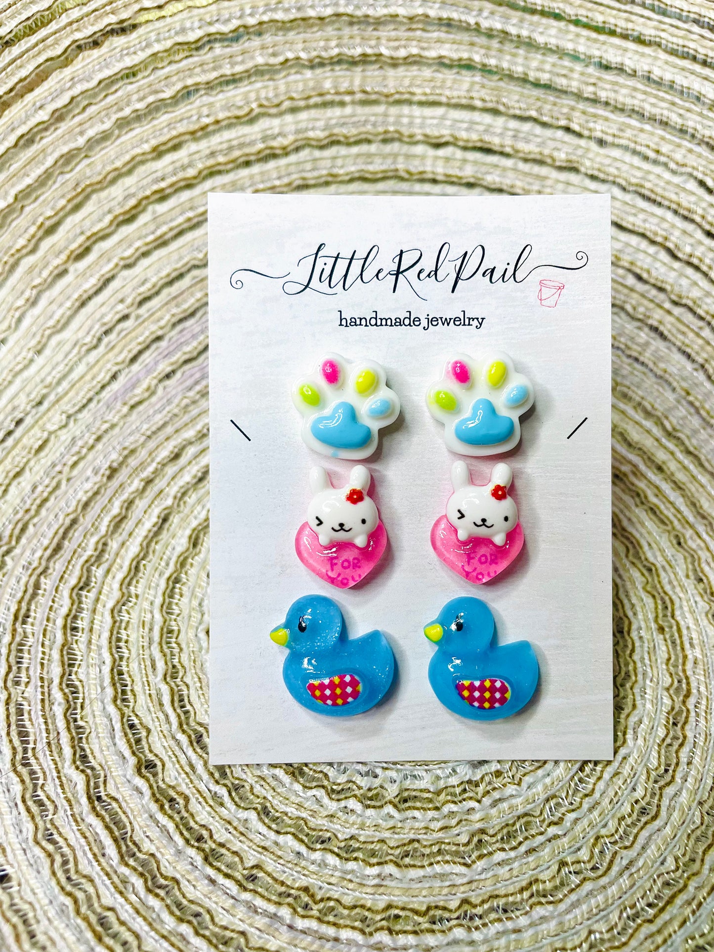 Fun summer stud earrings, hypoallergenic earrings for girls and women