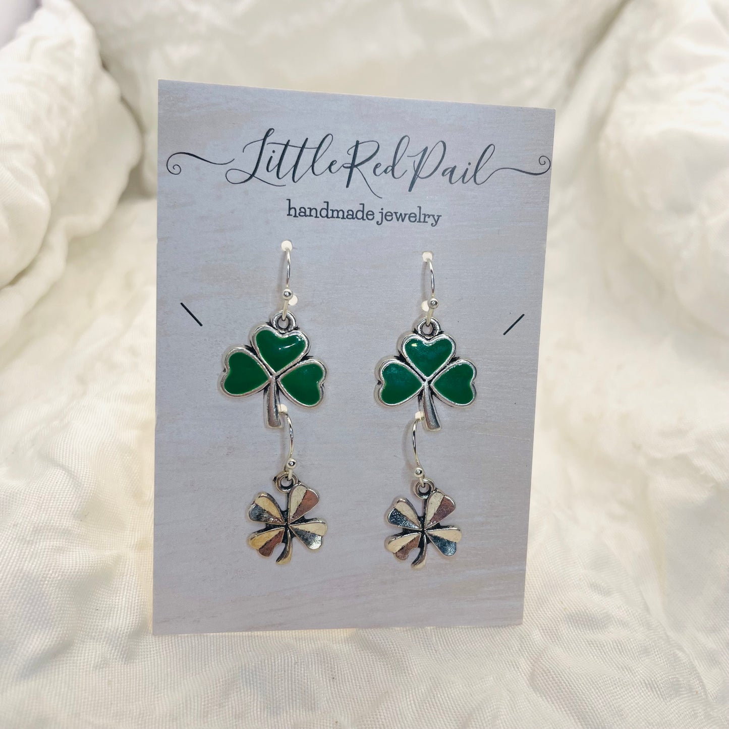Shamrock earrings, St. Patrick’s Day earrings, 4 Lear clover earrings