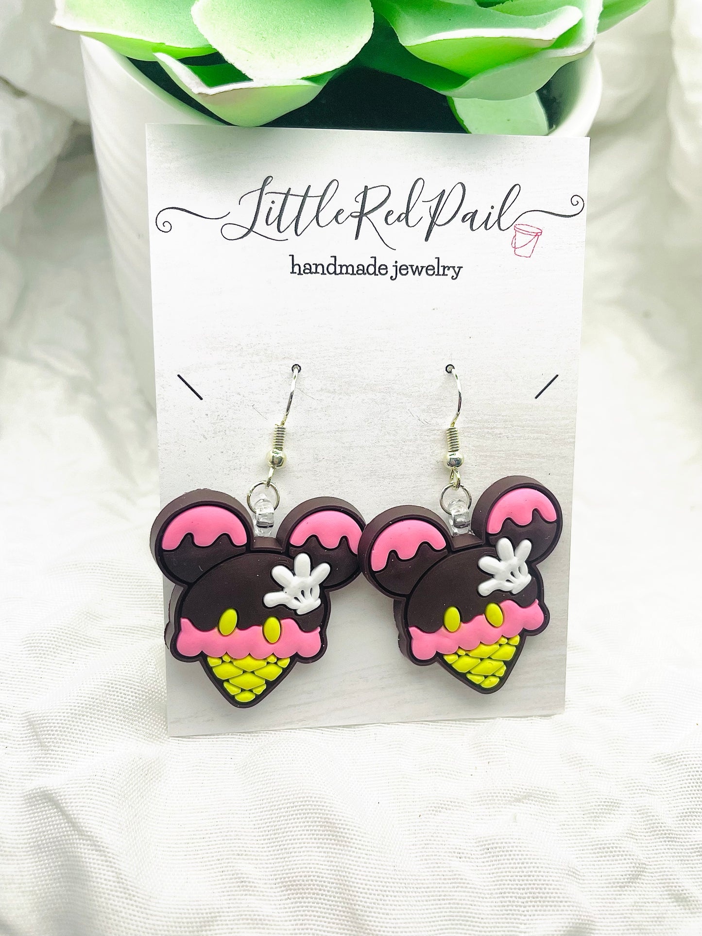 Mouse ears earrings, ice cream earrings, summer earrings